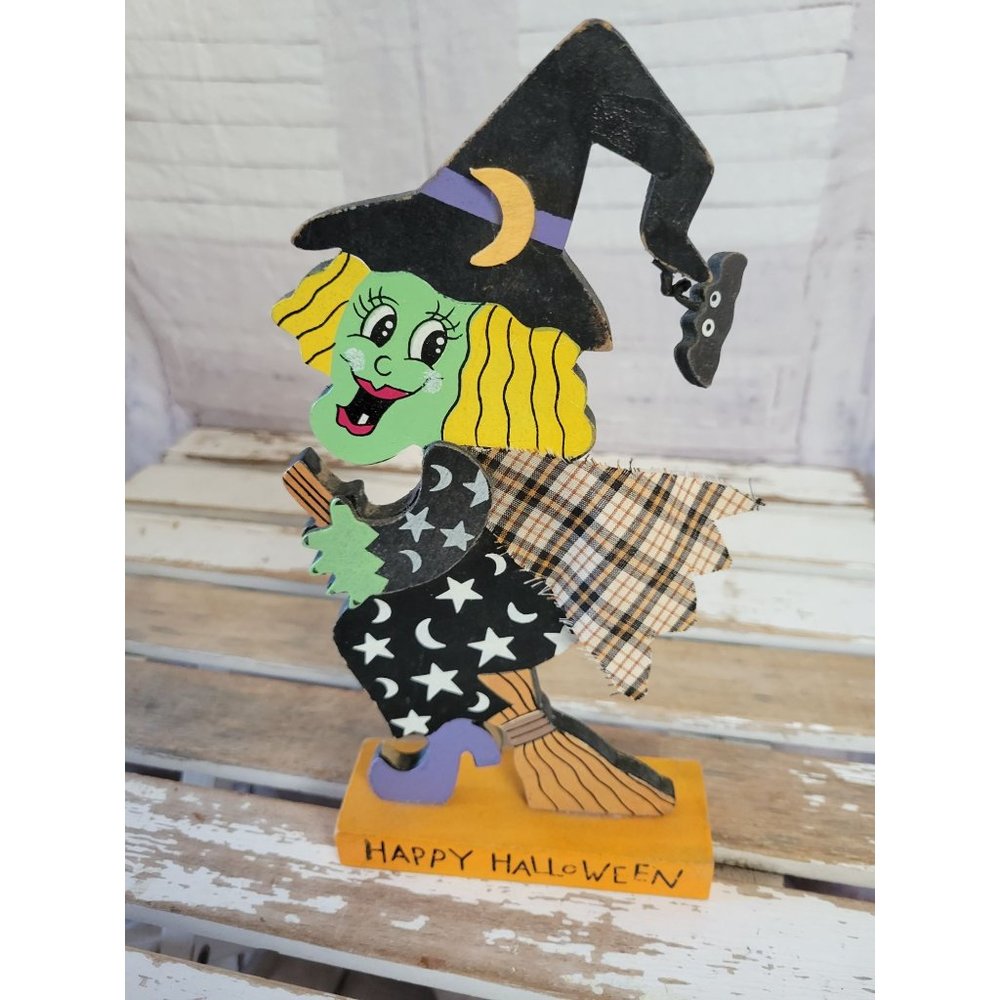 Witch Halloween‎ wooden steampunk folk fall art home decor